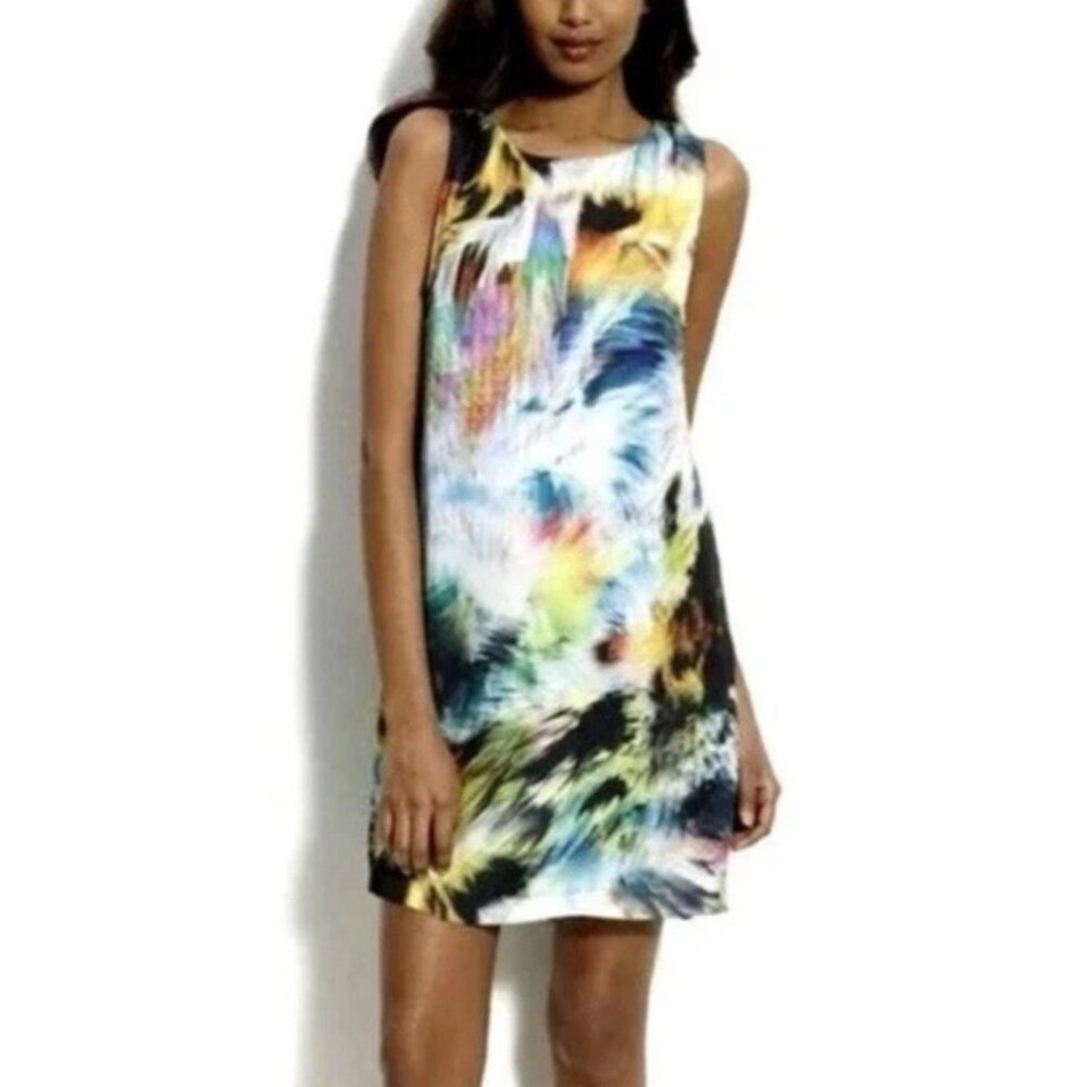 Ted Baker Dress 4 Colorful Silky Sleeveless Career Church 8 10 Large $295